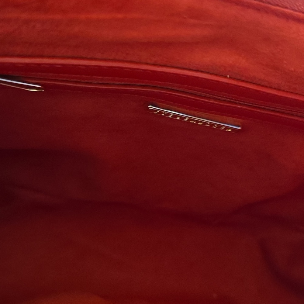 STEVE MADDEN Red Quilted Satchel with Chain Detail - Picture 6 of 9